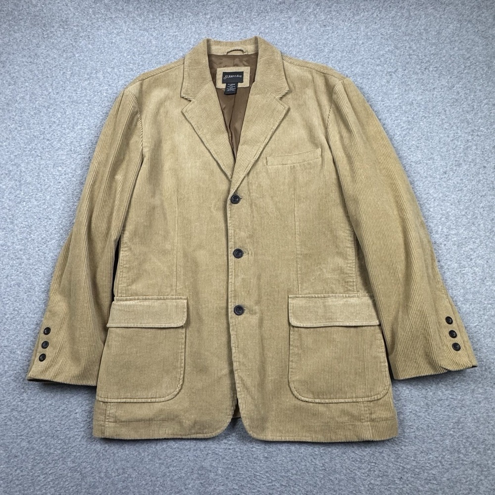 St. John's Bay Corduroy Blazer Men's XL Tan Sport Coat Jacket Preppy Business